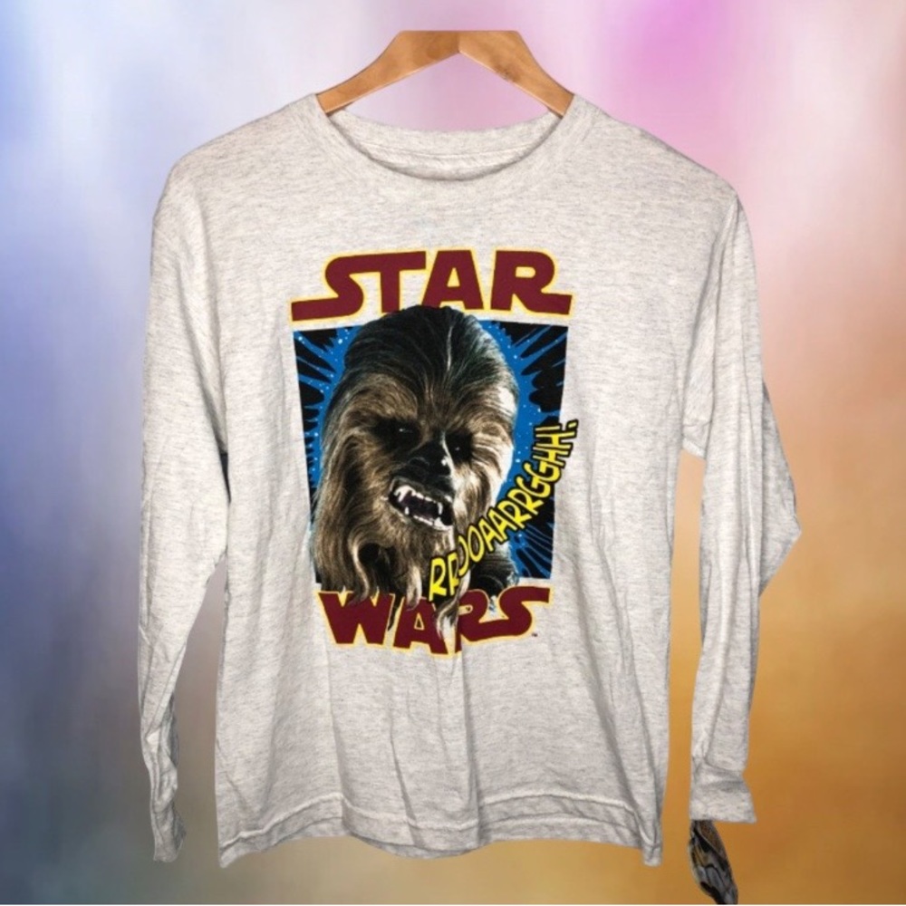 #374 NWT Star Wars Chewbacca Long Sleeve T-Shirt Boys Size Large